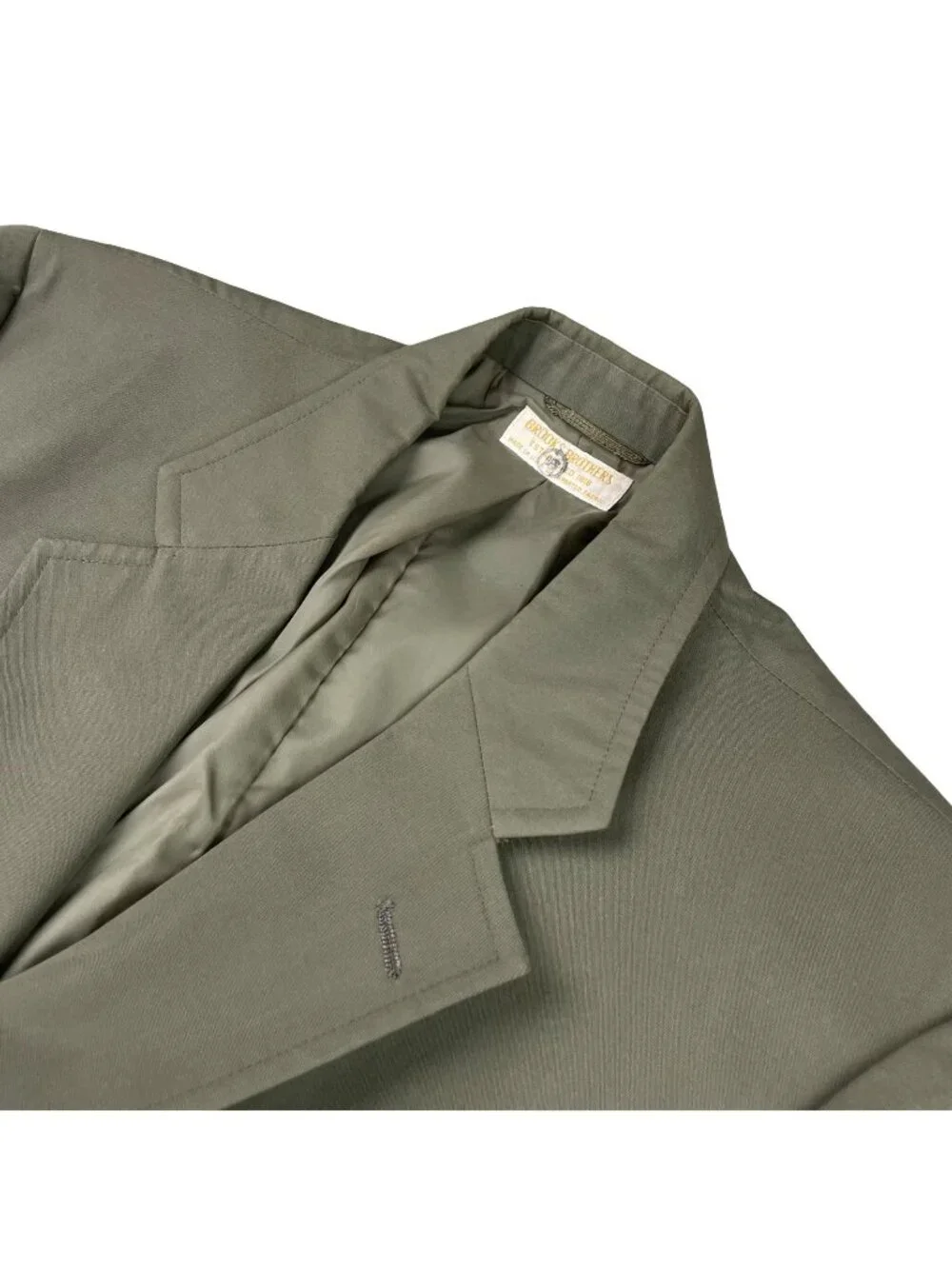 VTG Brooks Brothers Men’s 100% Cotton 3/2 Roll Chino Blazer Green • USA • 42R